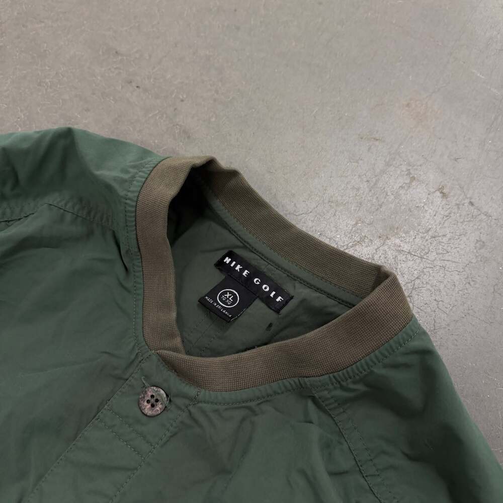 Nike Golf Pullover Windbreaker Crewneck Green Swoosh Minimalist XL